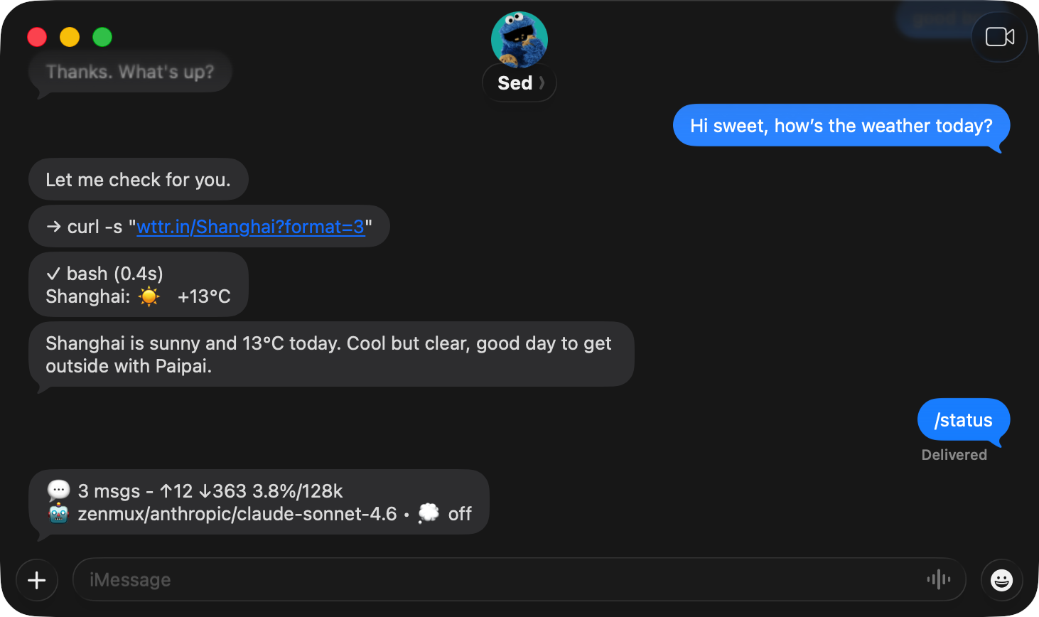 介绍 `@kingcrab/pi-imessage` - 🦀 一个简约且自我管理的iMessage机器人